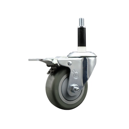 Service Caster 3.5'' SS Gray Poly Swivel 7/8'' Expanding Stem Caster Total Lock Brake SCC-SSEXTTL20S3514-PPUB-78
